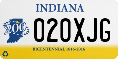 IN license plate 020XJG