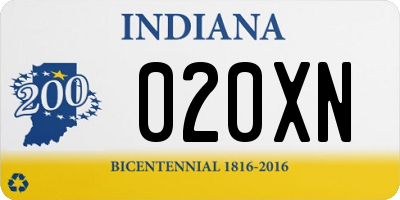 IN license plate 020XN