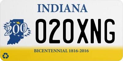 IN license plate 020XNG