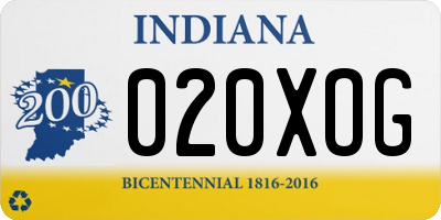 IN license plate 020XOG