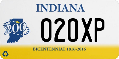 IN license plate 020XP