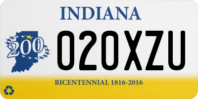 IN license plate 020XZU