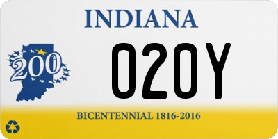 IN license plate 020Y