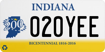 IN license plate 020YEE