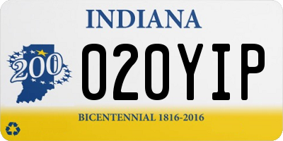 IN license plate 020YIP