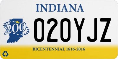 IN license plate 020YJZ