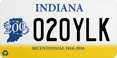 IN license plate 020YLK