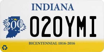 IN license plate 020YMI