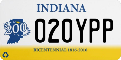 IN license plate 020YPP