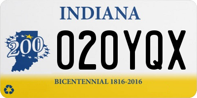 IN license plate 020YQX