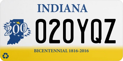 IN license plate 020YQZ