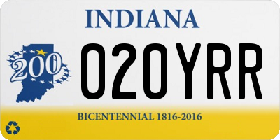 IN license plate 020YRR