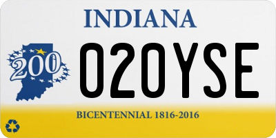 IN license plate 020YSE