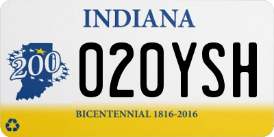 IN license plate 020YSH