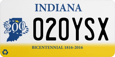 IN license plate 020YSX