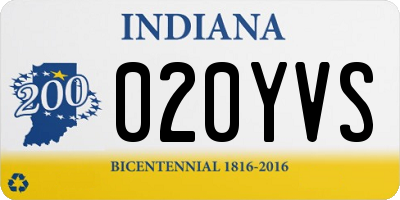 IN license plate 020YVS
