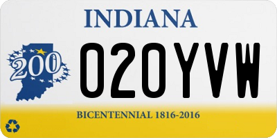 IN license plate 020YVW