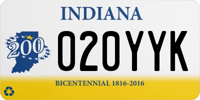 IN license plate 020YYK
