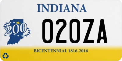 IN license plate 020ZA