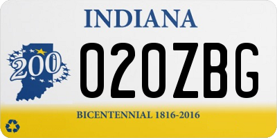 IN license plate 020ZBG