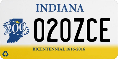 IN license plate 020ZCE