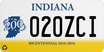 IN license plate 020ZCI