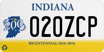 IN license plate 020ZCP
