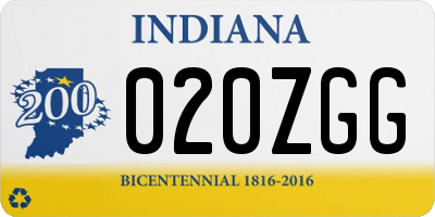 IN license plate 020ZGG