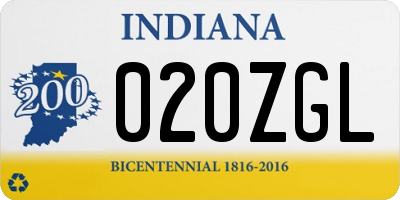 IN license plate 020ZGL