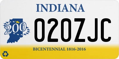 IN license plate 020ZJC