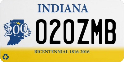 IN license plate 020ZMB