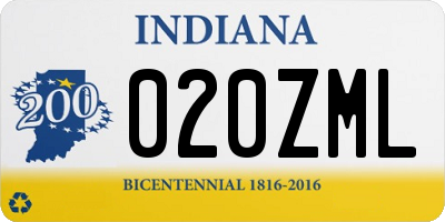 IN license plate 020ZML