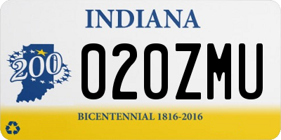 IN license plate 020ZMU