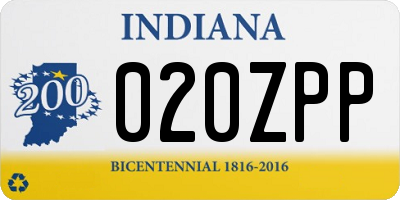 IN license plate 020ZPP
