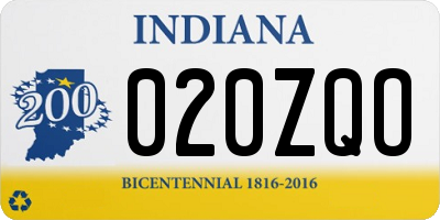 IN license plate 020ZQO
