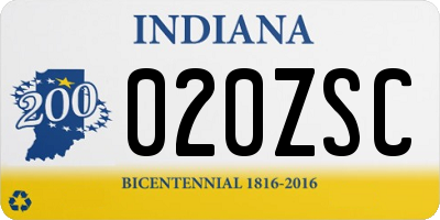 IN license plate 020ZSC