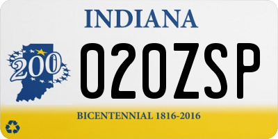 IN license plate 020ZSP