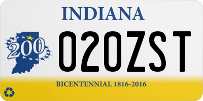 IN license plate 020ZST