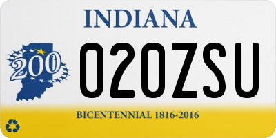 IN license plate 020ZSU