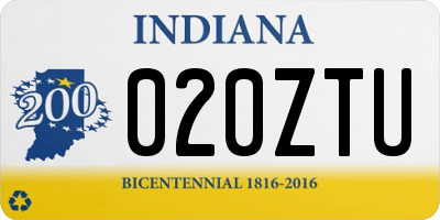 IN license plate 020ZTU