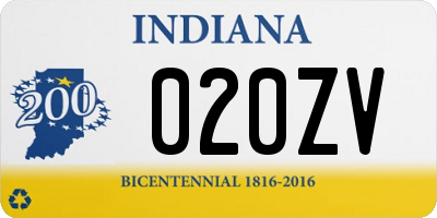 IN license plate 020ZV