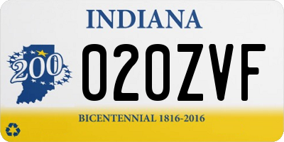 IN license plate 020ZVF
