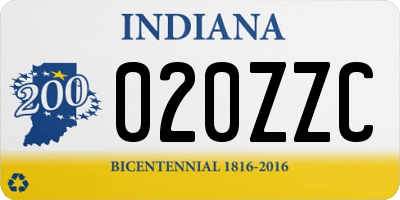 IN license plate 020ZZC