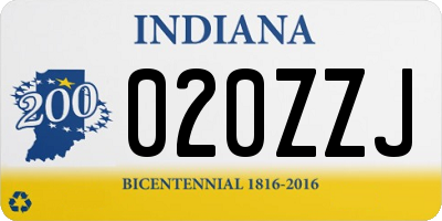 IN license plate 020ZZJ