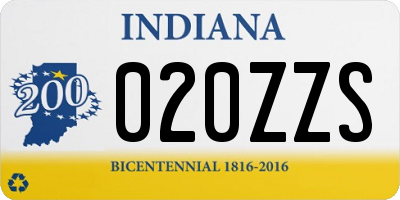 IN license plate 020ZZS