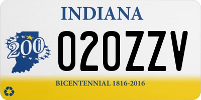 IN license plate 020ZZV