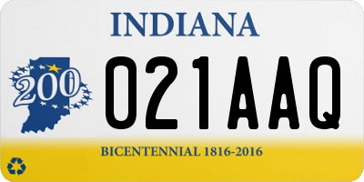 IN license plate 021AAQ