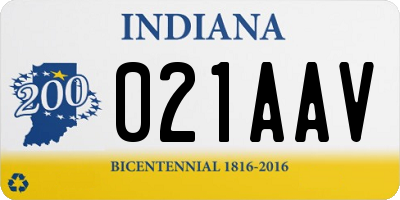 IN license plate 021AAV