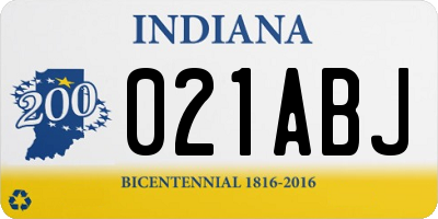 IN license plate 021ABJ