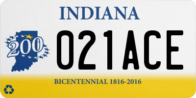 IN license plate 021ACE
